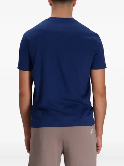 Armani Exchange Embossed Crew-neck T-shirt In Blue