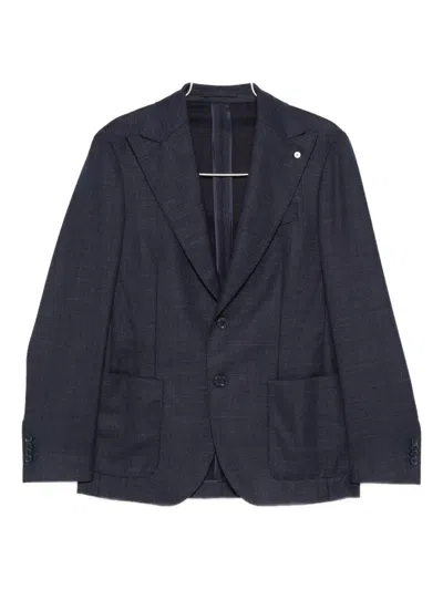 Luigi Bianchi Mantova Button Blazer In Blue