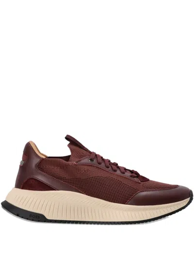 Hugo Boss Ttnm Evo Panelled Sneakers In Red