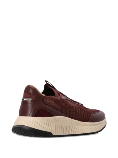 Hugo Boss Ttnm Evo Panelled Sneakers In Red