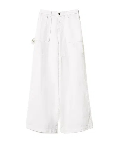 Twinset Wide-leg Cargo Jeans In White