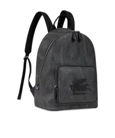 Etro Arnica Backpack Top Handle Adjustable Straps In Black