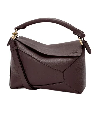 Loewe Puzzle Edge Small Top-handle Bag In Grain Leather In Brown
