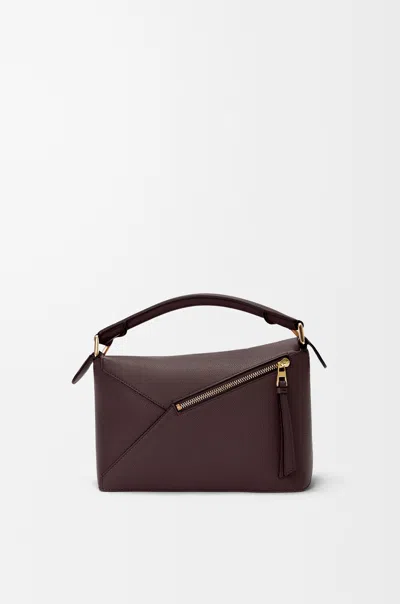 Loewe Puzzle Edge Small Top-handle Bag In Grain Leather In Brown