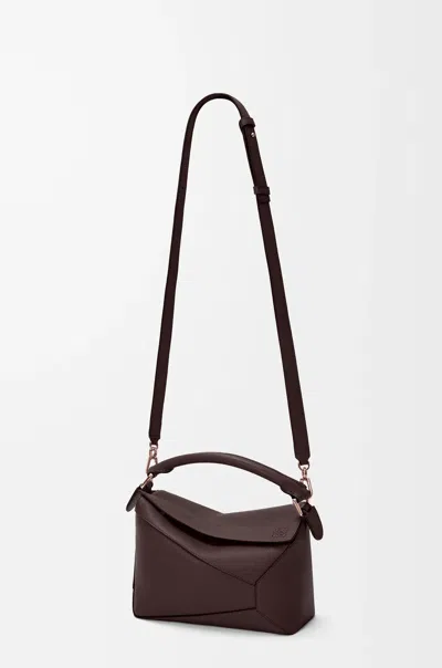 Loewe Puzzle Edge Small Top-handle Bag In Grain Leather In Brown