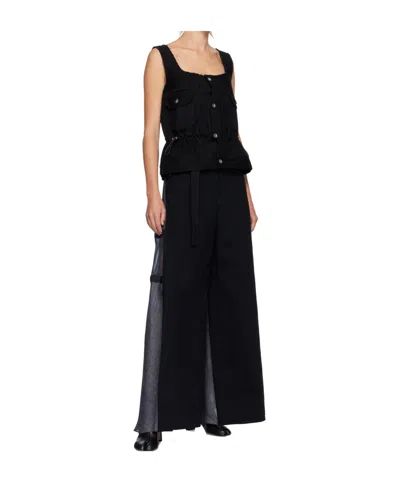 Sacai Patchwork Jeans In Black