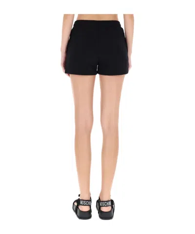 Moschino Shorts With Teddy Print In Black