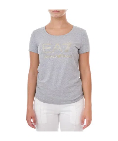 Ea7 Item O-neck Short-sleeved T-shirt In Gray