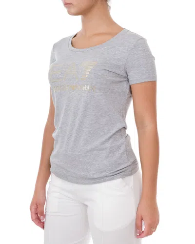 Ea7 Item O-neck Short-sleeved T-shirt In Gray