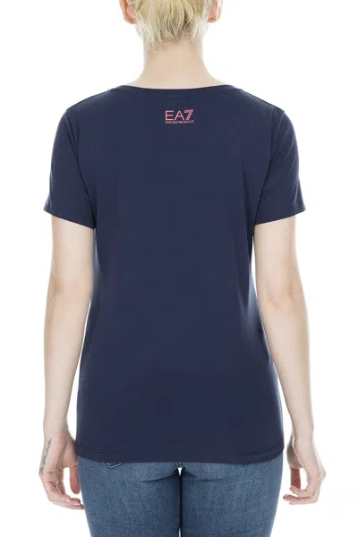 Ea7 Item O-neck Short-sleeved T-shirt In Blue