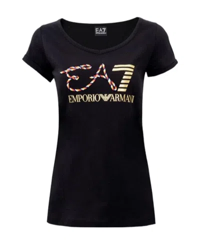 Ea7 Logo Short-sleeved T-shirt In Blue
