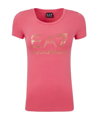 Ea7 Item O-neck Short-sleeved T-shirt In Pink