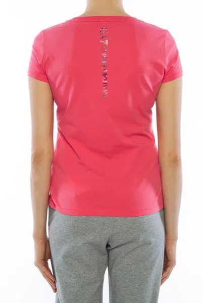 Ea7 Floral Pattern T-shirt In Pink