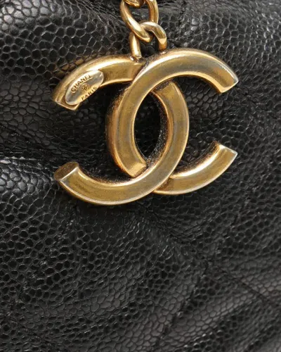 Pre-owned Chanel Cc Caviar Tote Bag In Black