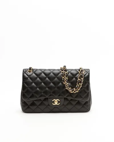 Pre-owned Chanel Classic Jumbo Double Flap Bag In Black