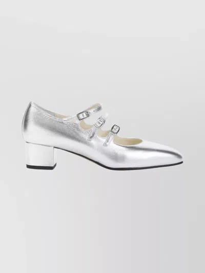 Carel Paris Argent Leopard Kina Mary Jane Patent Leather Pumps In Silver
