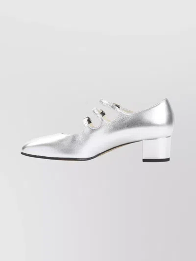 Carel Paris Argent Leopard Kina Mary Jane Patent Leather Pumps In Silver