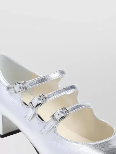 Carel Paris Argent Leopard Kina Mary Jane Patent Leather Pumps In Silver