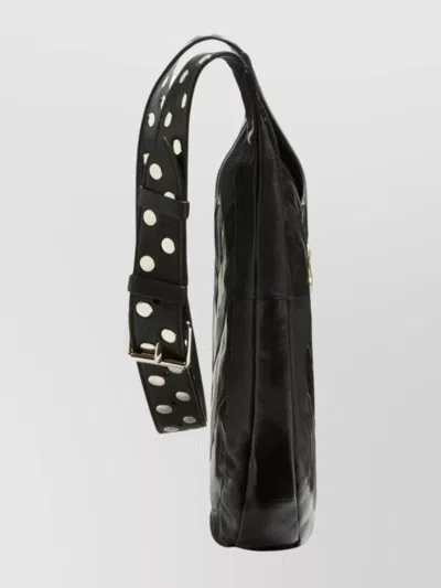 Valentino Garavani  Garavani Hoboho Small Hobo Bag In Chevron-patterned Nappa Leather Woman In Black