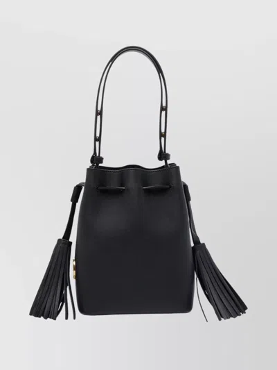 Valentino Adjustable Handle Shoulder Bag Tassel Detail In Black