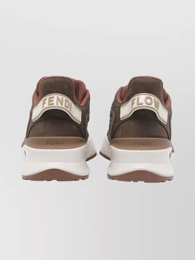 Fendi Chunky Sole Sneakers Featuring Perforated Design In Multi