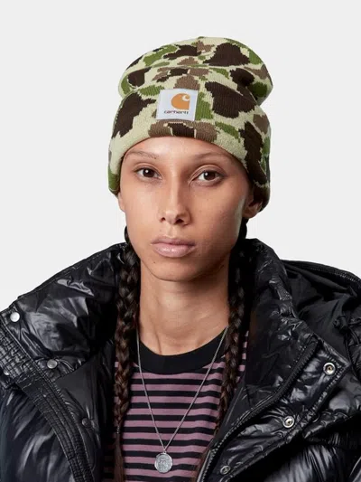 Carhartt Camo Duck Beanie In Multi