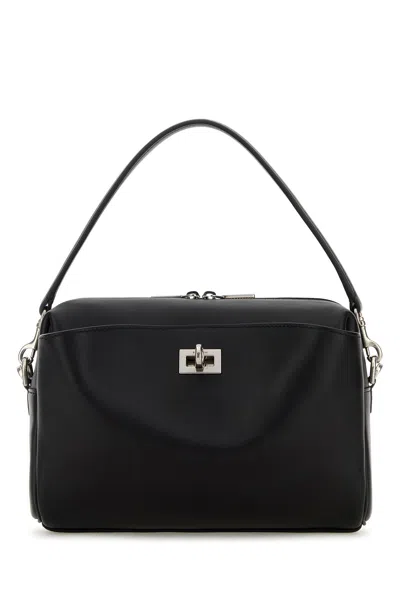 Balenciaga Rectangular Leather Handbag Top Handle In Black