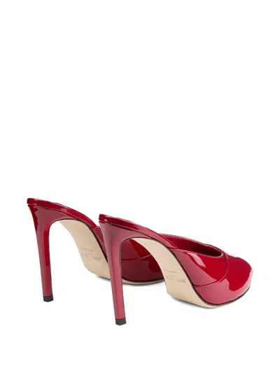 Jimmy Choo Brigitte 100mm Patent Leather Mule Pumps In Burgundy