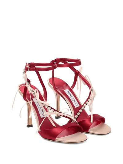 Jimmy Choo 100 Mm Crystal-embellishment Sandals In Multi