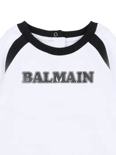 Balmain Raglan Crew-neck Sweatshirt In White