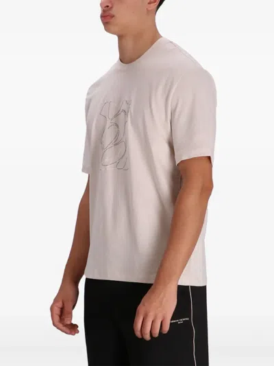 Armani Exchange T-shirt Mit Grafischem Print In Neutral