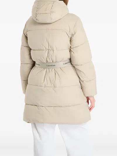 Calvin Klein Jeans Est.1978 Kapuzenmantel Mit Gürtel In Gray