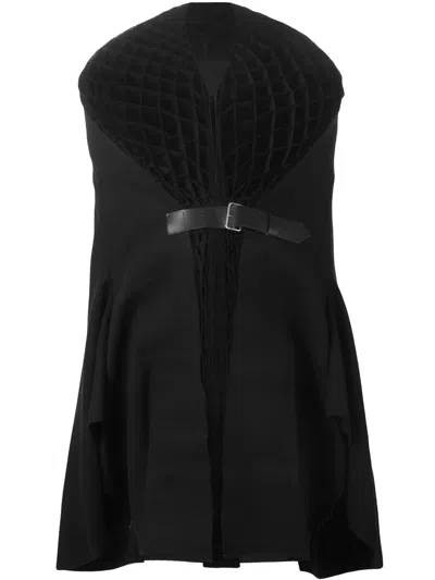 Junya Watanabe Cape Mit Gerafftem Kragen In Black