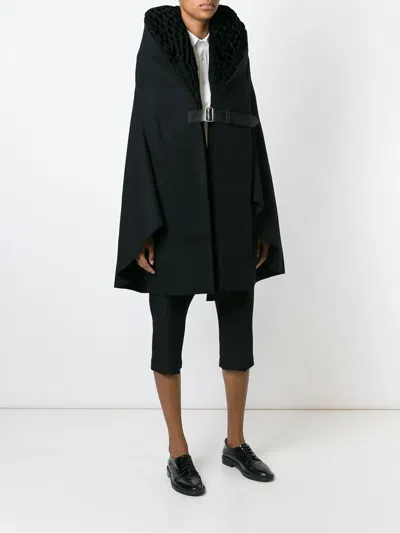 Junya Watanabe Cape Mit Gerafftem Kragen In Black
