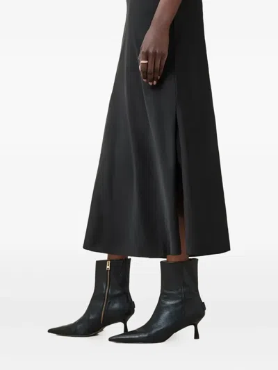 Allsaints Hadley Side-slit Midi Dress In Black