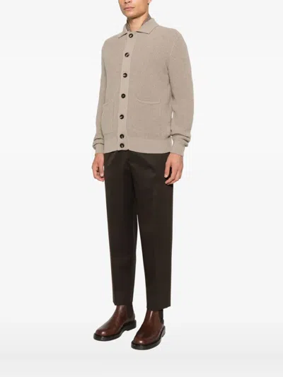 Filippo De Laurentiis Pocket Buttoned Cardigan In Brown