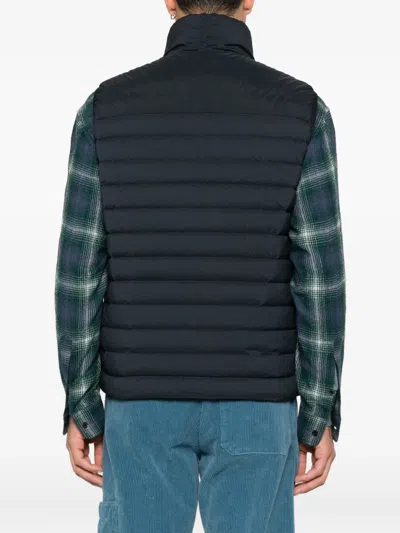Stone Island Lightweight Sleeveless Padded Vest Pockets In Blue