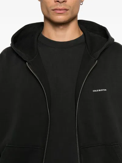 Cole Buxton Zip Hooded Knitwear In Black
