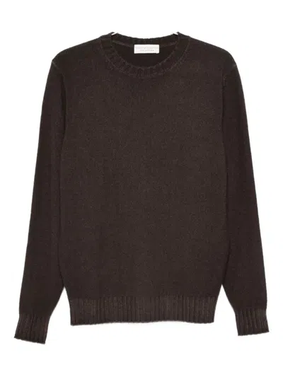 Filippo De Laurentiis Ribbed Wool Sweater In Brown
