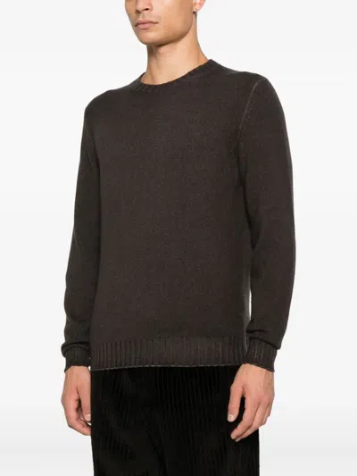 Filippo De Laurentiis Ribbed Wool Sweater In Brown