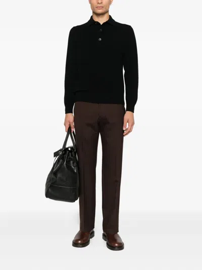 Filippo De Laurentiis Buttoned Wool Sweater In Black