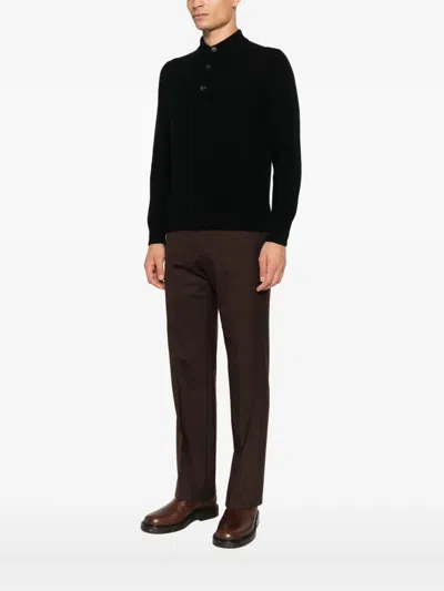 Filippo De Laurentiis Buttoned Wool Sweater In Black