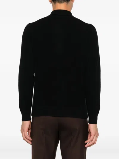 Filippo De Laurentiis Buttoned Wool Sweater In Black