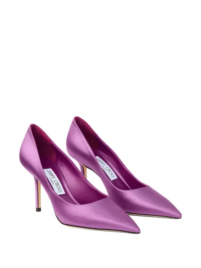 Jimmy Choo Love 85 Pointed-toe Slip-on Pumps In Purple