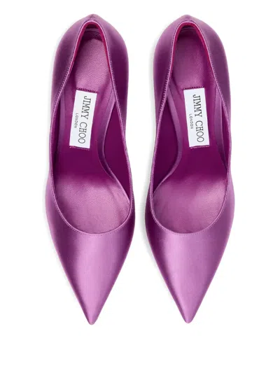 Jimmy Choo Love 85 Pointed-toe Slip-on Pumps In Purple
