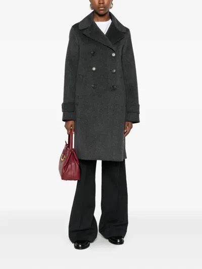 Aspesi Doppelreihiger Mantel In Gray
