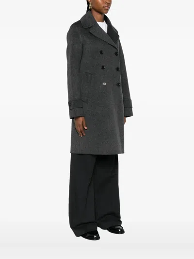 Aspesi Doppelreihiger Mantel In Gray