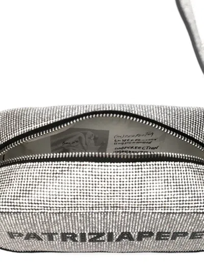 Patrizia Pepe Schultertasche Mit Kristallen In Silver
