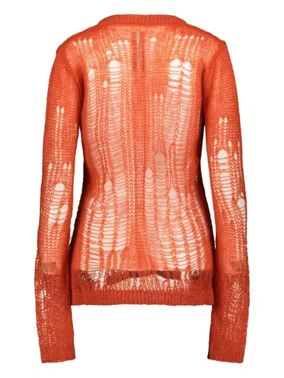 Rick Owens Spider Pullover Mit V-ausschnitt In Orange