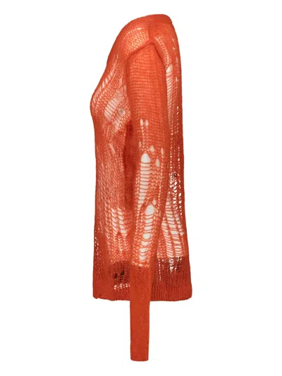 Rick Owens Spider Pullover Mit V-ausschnitt In Orange